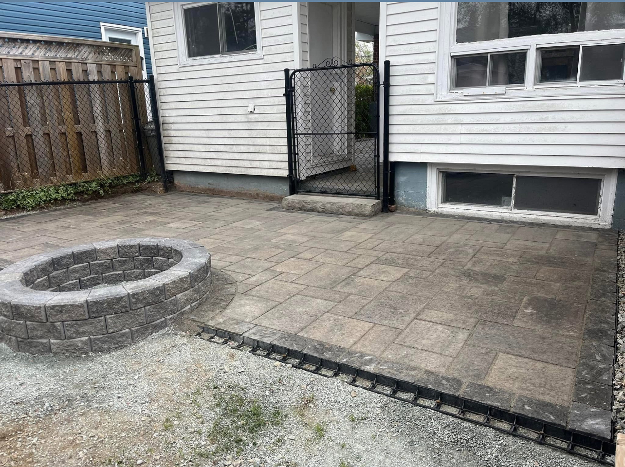 Finished firepit with patio